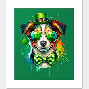 St Patricks Day Dog Ireland Colors Posters and Art